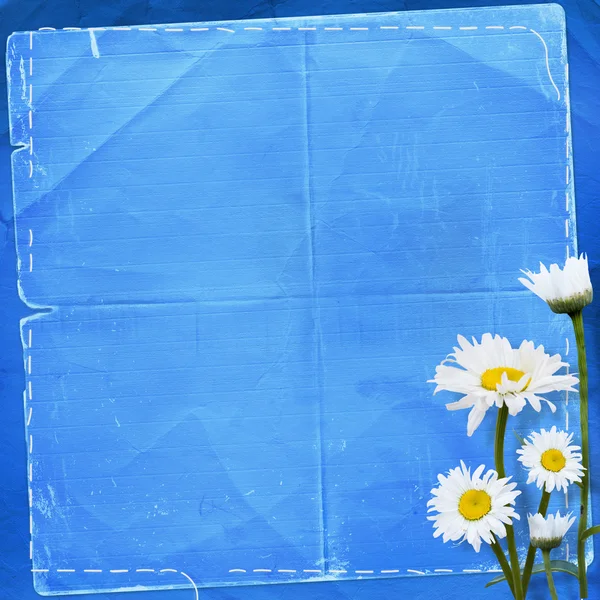 Stary papier z kiść kwiat — Zdjęcie stockowe