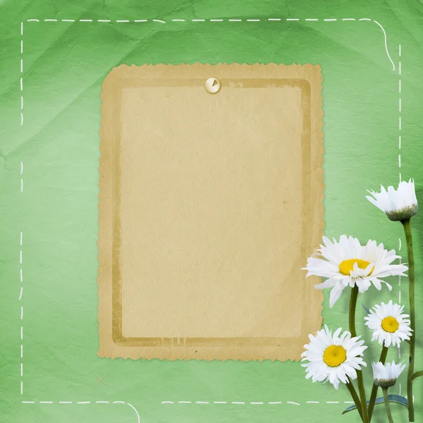 Altes Papier mit Blumenstrauß — Stockfoto