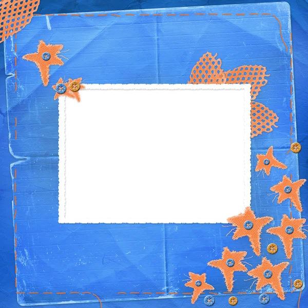Old frame with orange stars — Stock Photo, Image