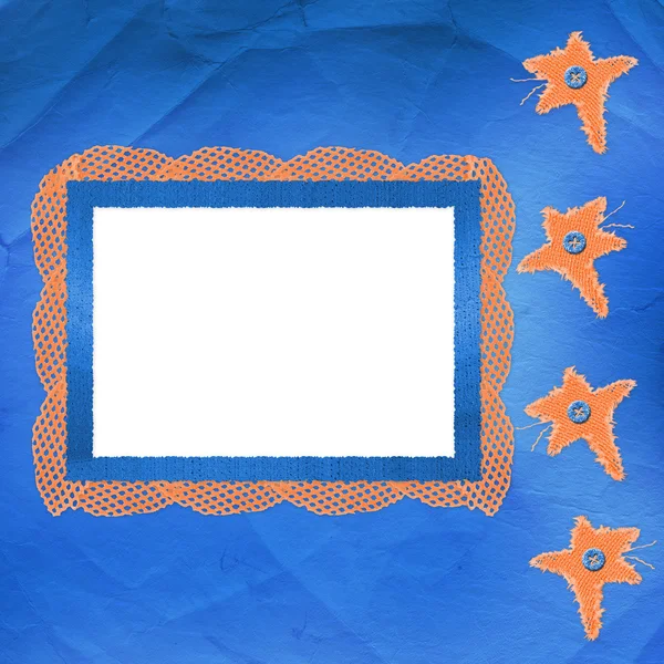 Старая рамка с оранжевыми звездами — стоковое фото