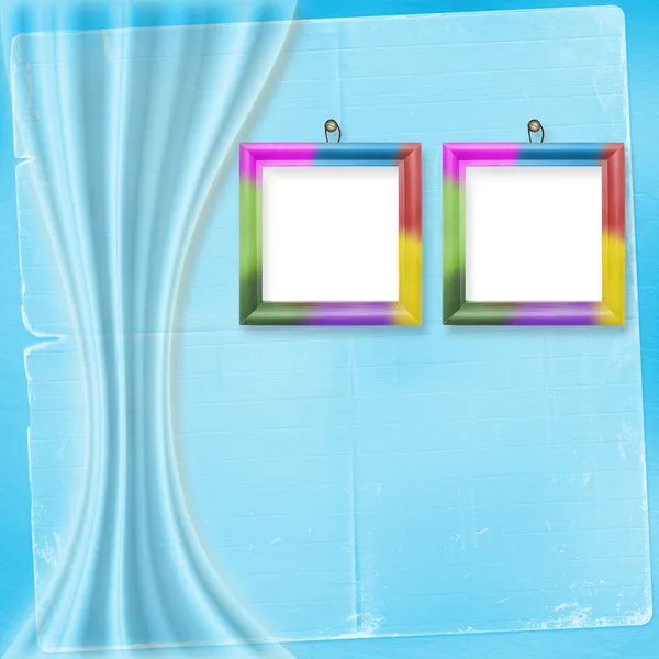 Zwei mehrfarbige Rahmen für Fotos — Stockfoto