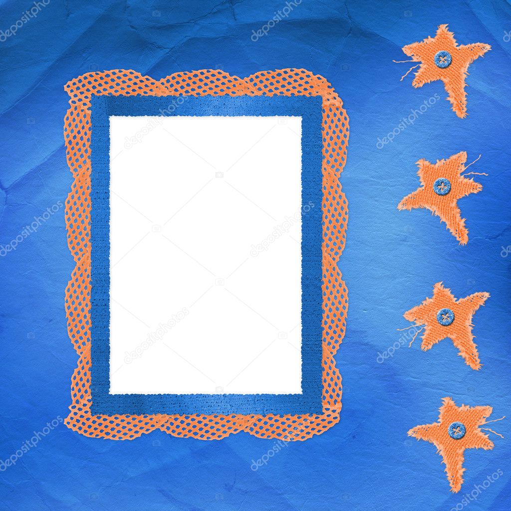 Old frame with orange stars and buttons