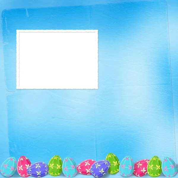 Пастельный фон с цветными яйцами — стоковое фото