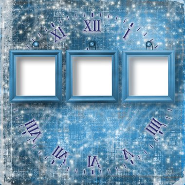 Three wooden frames for photo clipart