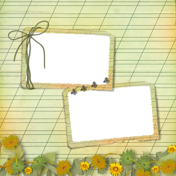Две гранж-рамки с букет цветов — стоковое фото