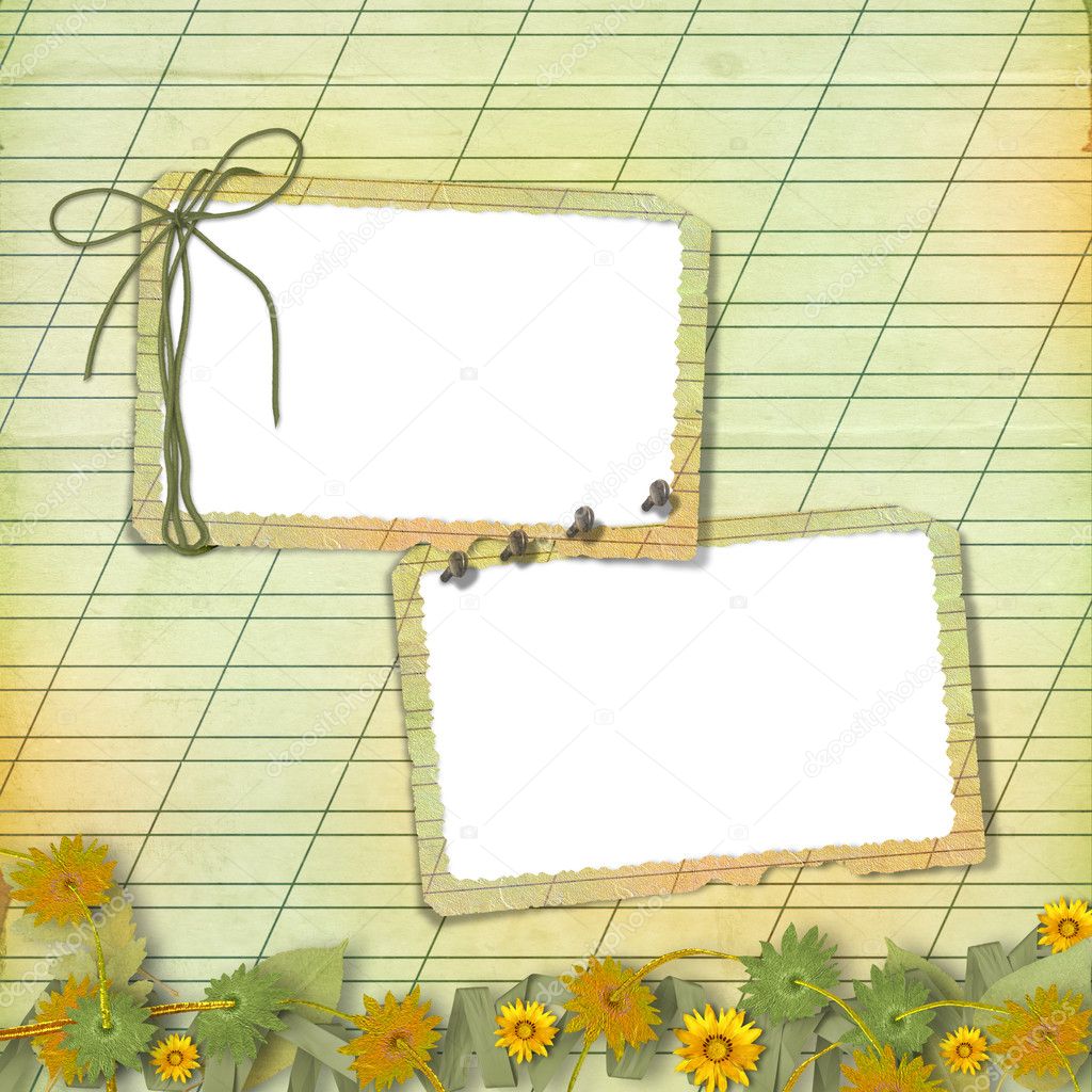 Two grunge frames with bunch of flowers