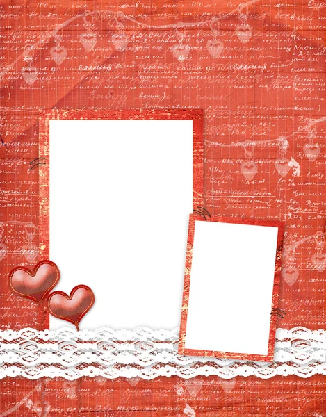 Valentin napi kártya szívvel — Stock Fotó