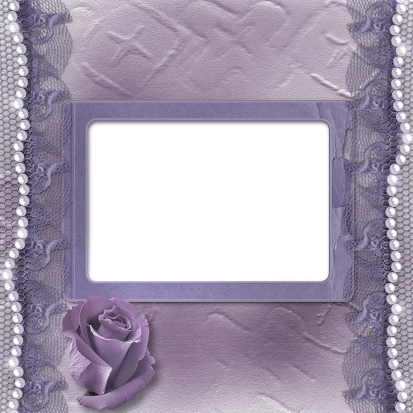 Grunge fialová karta za pozvání — Stock fotografie