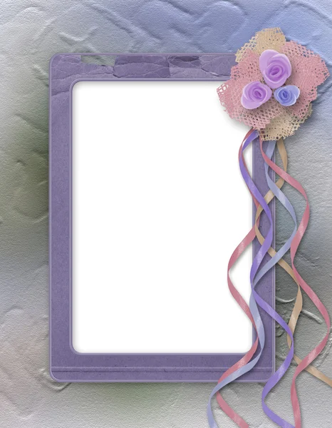 Grunge marco lila para la foto con manojo —  Fotos de Stock
