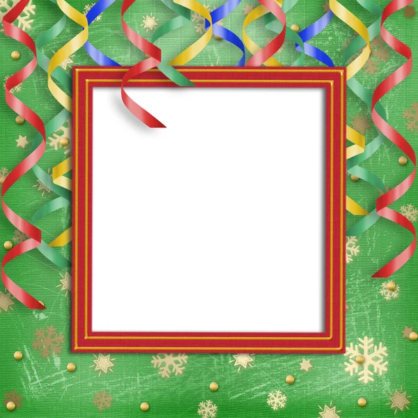 Рамка на рождественском фоне — стоковое фото