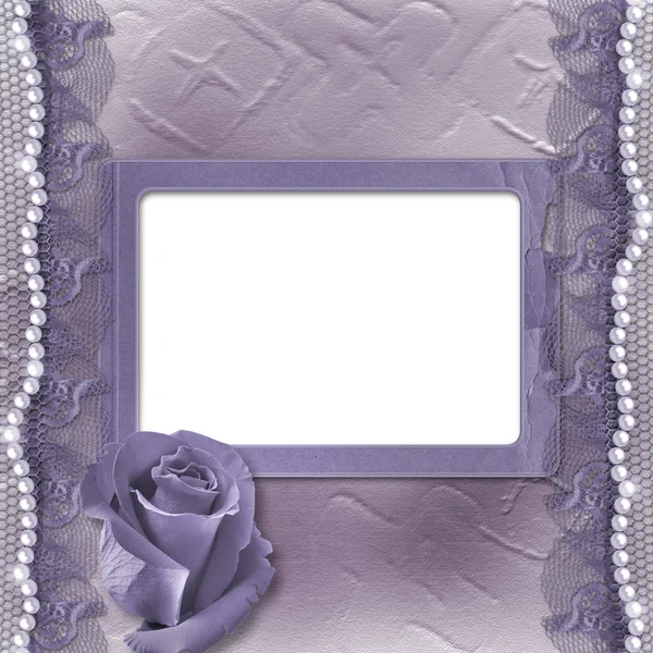 Tarjeta Grunge lila para invitación o felicitación — Foto de Stock