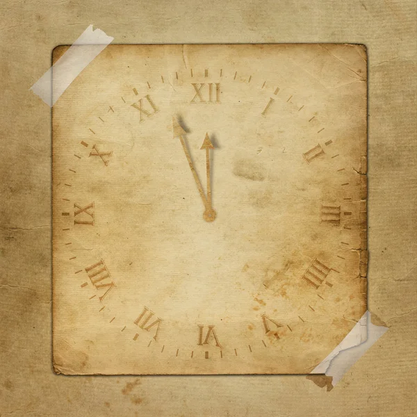 Horloge antique visage avec des heures — Photo
