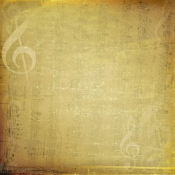 Musical background with gold notes — Stock Photo, Image