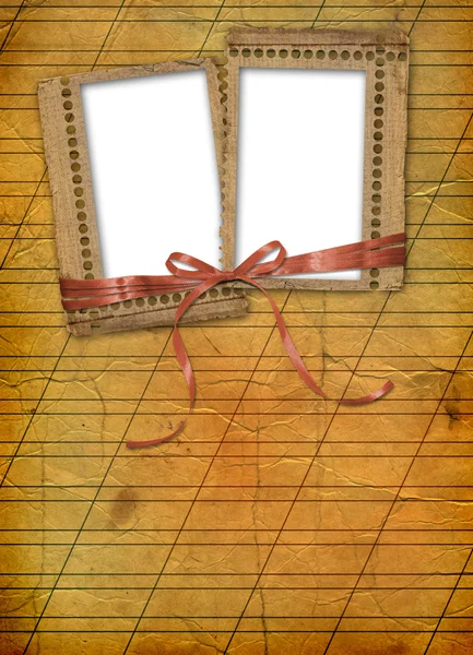 Old grunge frame with ribbons — Stock Photo, Image