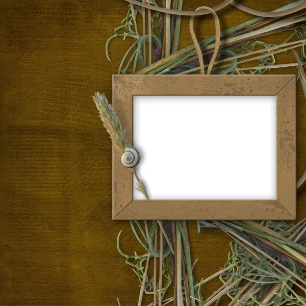 Houten frame voor foto — Stockfoto