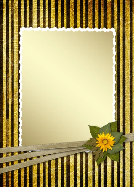 Листівка для запрошення із золотою рамкою — стокове фото