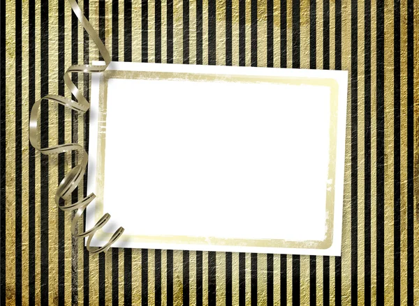Postcard for invitation with gold frame — Stock Photo, Image