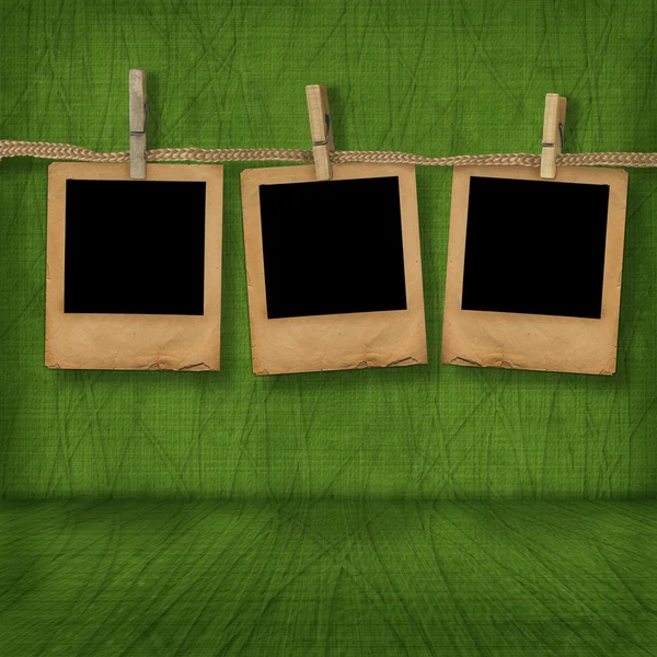 Old photoframes are hanging — Stock Photo, Image