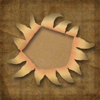 Wrinkled paper with hole clipart