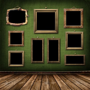 Old gold frames Victorian style clipart