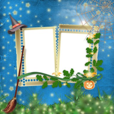 Frame for photo with pumpkin clipart