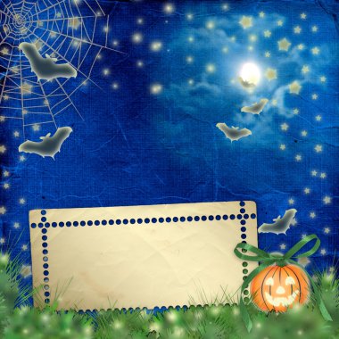 Postcard holiday with pumpkin clipart