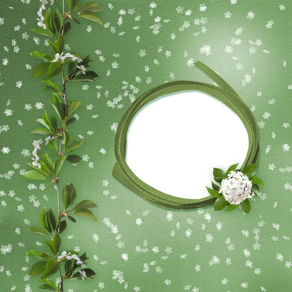Grüne abstrakte Hintergrund mit Rahmen und Beautif — Stockfoto