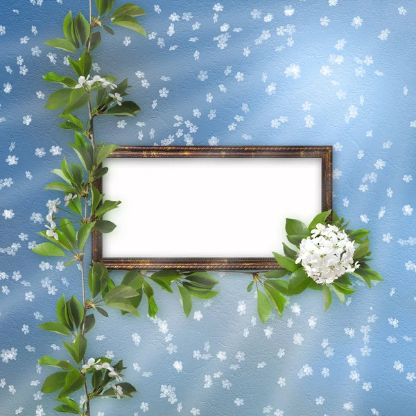 Blue abstract background with frame — Stock Photo, Image