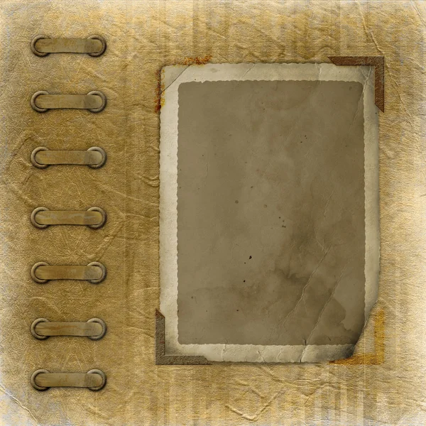 Old photoalbum with two grunge frame — Stock Photo, Image
