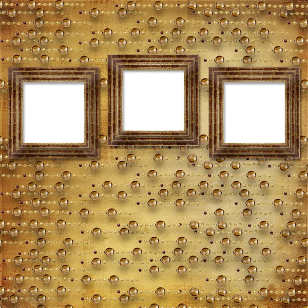 Three gold frames Victorian style — Stock Photo, Image