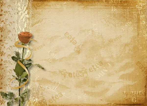Karta zaproszenie z różą — Zdjęcie stockowe