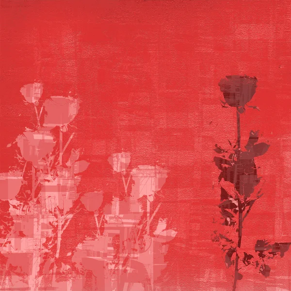 Régi retro plakát gyönyörű rózsákkal — Stock Fotó