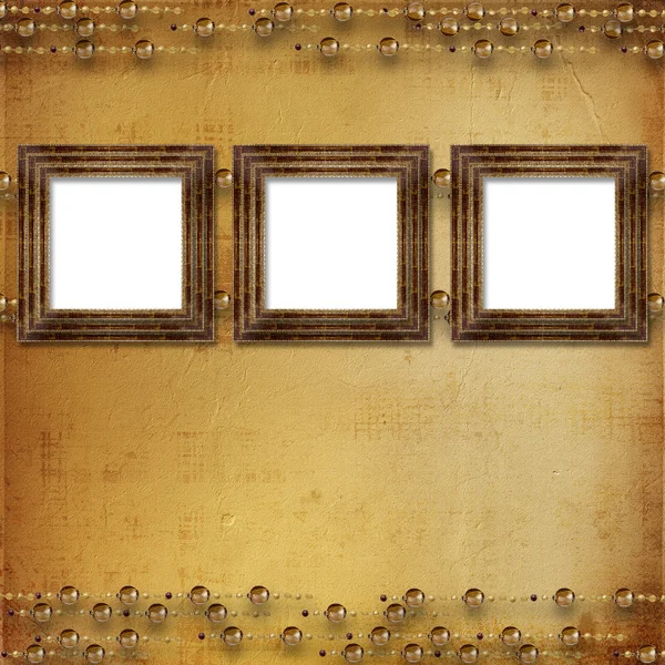 ビクトリア朝様式の 3 つのゴールド フレーム — ストック写真