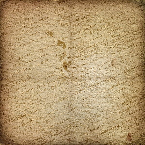 Old manuscript on the alienated paper