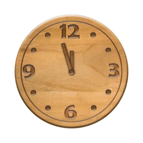 Reloj de madera antiguo cara — Foto de Stock