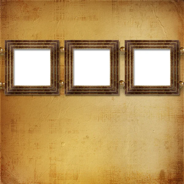 ビクトリア朝様式の 3 つのゴールド フレーム — ストック写真
