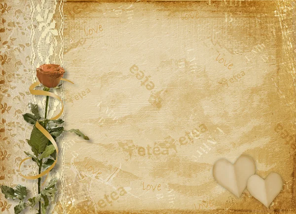 Карточка для приглашения с розой — стоковое фото