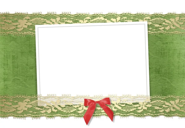 Frame for photos with gold lace — Stock Photo, Image