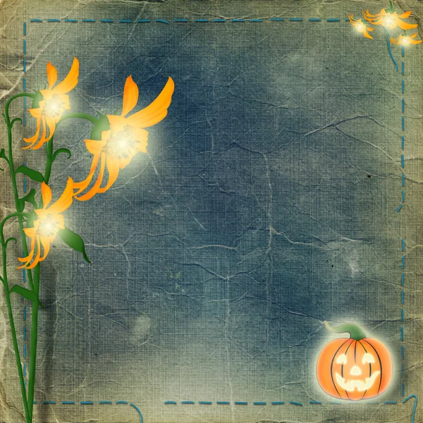 Frame for photo with pumpkin — Stock Photo, Image