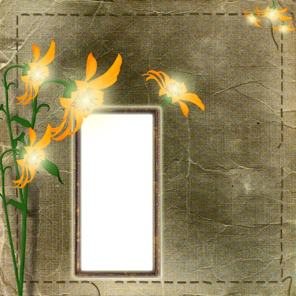 Rámeček na fotografii s květinami — Stock fotografie