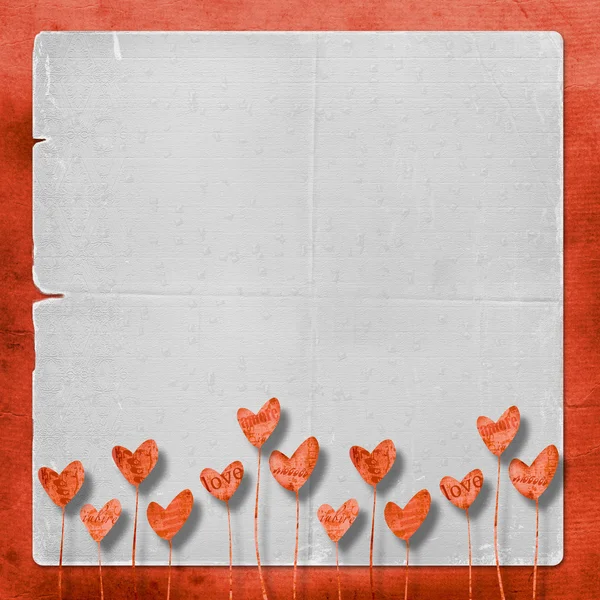 Cartão de congratulação com coração — Fotografia de Stock
