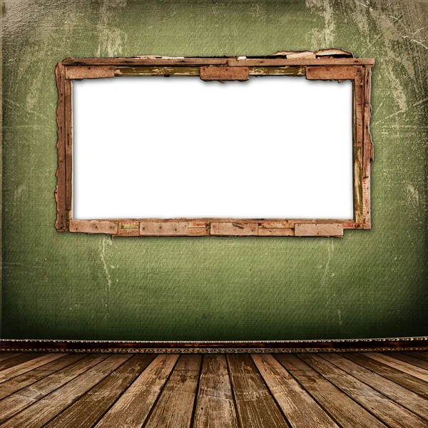 Staré okno na starožitné nástěnné — Stock fotografie