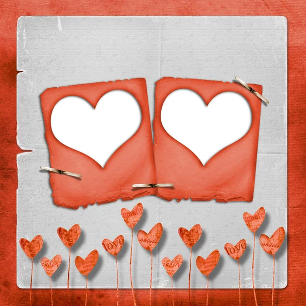 Kalp ile davet için kart — Stok fotoğraf
