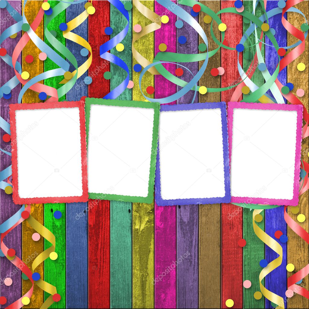 Four multicolored frames