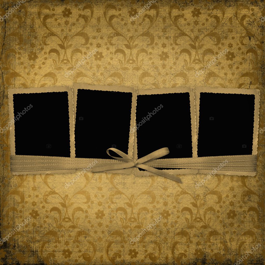 Four frame with ribbons and bow — Stock Photo © Loraliu #2312302