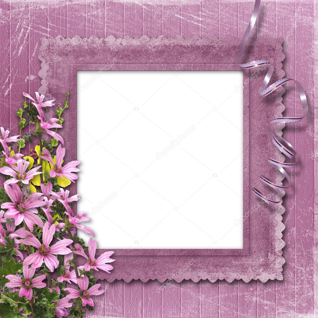 Pink abstract background with frame