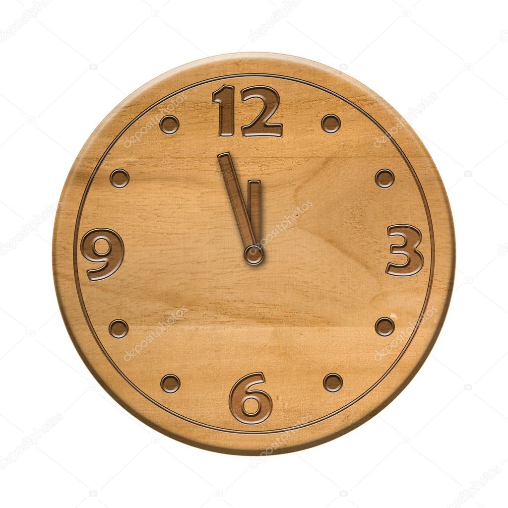 Antique wooden clock face