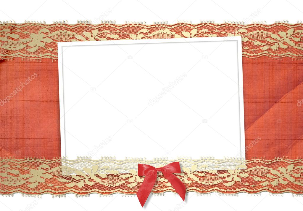 Frame for photos with gold lace