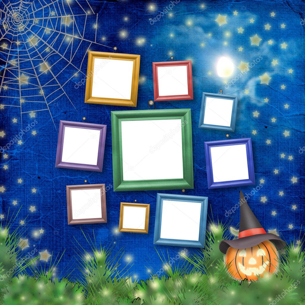 Wooden frames for photo with pumpkin