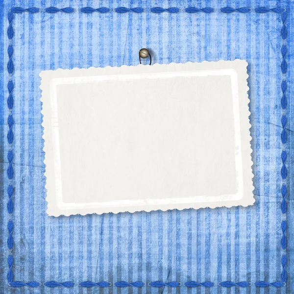 Kartı ile mavi arka plan — Stok fotoğraf